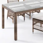 Table de jardin rectangulaire avec 2 fauteuils et 4 chaises - Gigi Viadurini