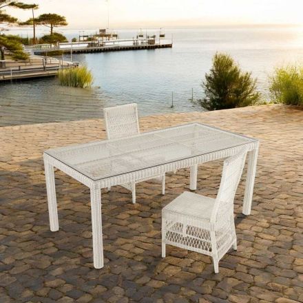 Table de jardin rectangulaire avec 2 fauteuils et 4 chaises - Gigi Viadurini