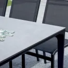 Table de jardin rectangulaire en aluminium et grès cérame - Lunara Viadurini