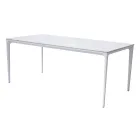 Table de jardin rectangulaire en aluminium et grès cérame - Lunara Viadurini