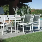 Table de jardin rectangulaire en aluminium et grès cérame - Lunara Viadurini