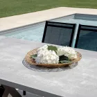 Table de jardin rectangulaire en aluminium et résine grise - Nuvia Viadurini