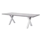 Table de jardin rectangulaire en aluminium et résine grise - Nuvia Viadurini