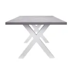 Table de jardin rectangulaire en aluminium et résine grise - Nuvia Viadurini