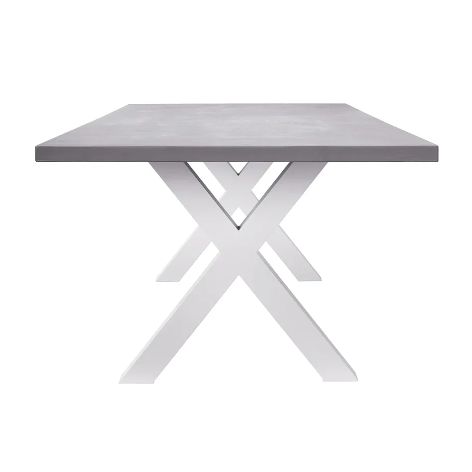 Table de jardin rectangulaire en aluminium et résine grise - Nuvia Viadurini