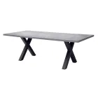 Table de jardin rectangulaire en aluminium et résine grise - Nuvia Viadurini