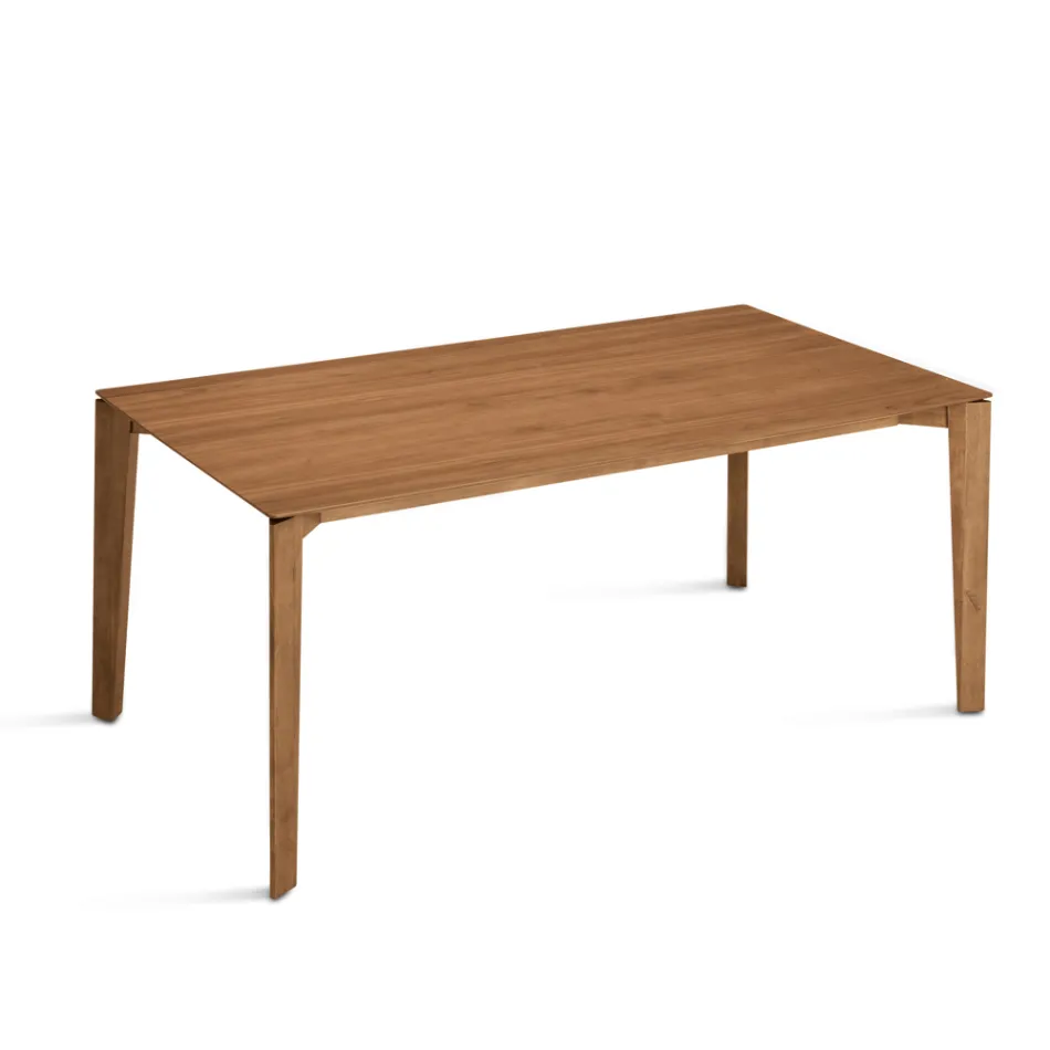 Table rectangulaire huit places en MDF et bois écologique, plusieurs finitions - Enea Viadurini