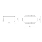 Table rectangulaire huit places en MDF et bois écologique, plusieurs finitions - Enea Viadurini