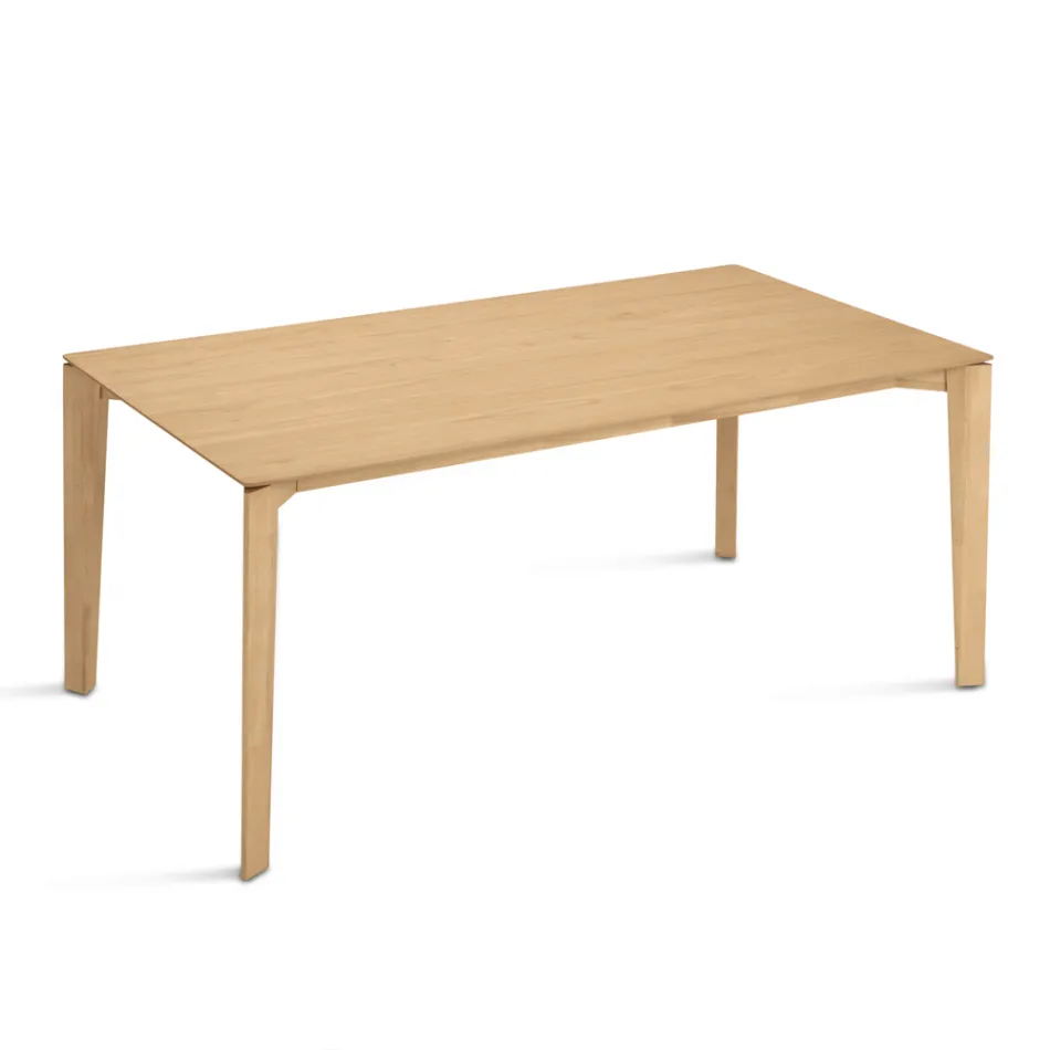 Table rectangulaire huit places en MDF et bois écologique, plusieurs finitions - Enea Viadurini