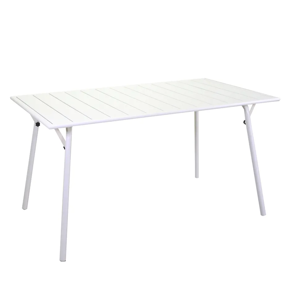 Table de jardin rectangulaire et pliante en métal - Ruban Viadurini