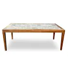 Table rectangulaire en bois d'acacia et plateau en céramique - Technique Viadurini