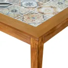 Table rectangulaire en bois d'acacia et plateau en céramique - Technique Viadurini
