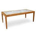 Table rectangulaire en bois d'acacia et plateau en céramique - Technique