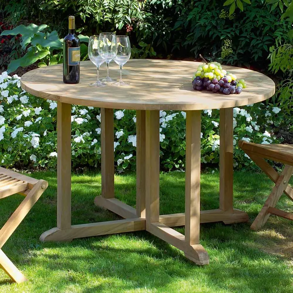 Table de jardin pliante en teck - Yggdrasil Viadurini