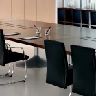 Table de réunion en mélaminé chêne foncé façonné - Gaelle Viadurini