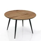 Table ronde extensible jusqu'à 150 cm finition noyer clair - Capone Viadurini