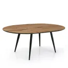 Table ronde extensible jusqu'à 150 cm finition noyer clair - Capone Viadurini