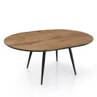 Table ronde extensible jusqu'à 150 cm finition noyer clair - Capone Viadurini