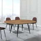 Table ronde extensible jusqu'à 150 cm finition noyer clair - Capone Viadurini