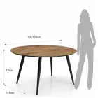Table ronde extensible jusqu'à 150 cm finition noyer clair - Capone Viadurini