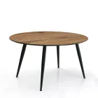 Table ronde extensible jusqu'à 150 cm finition noyer clair - Capone Viadurini