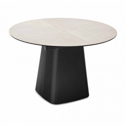 Table ronde extensible jusqu'à 160 cm en céramique fabriquée en Italie - Connubia Hey Gio Viadurini