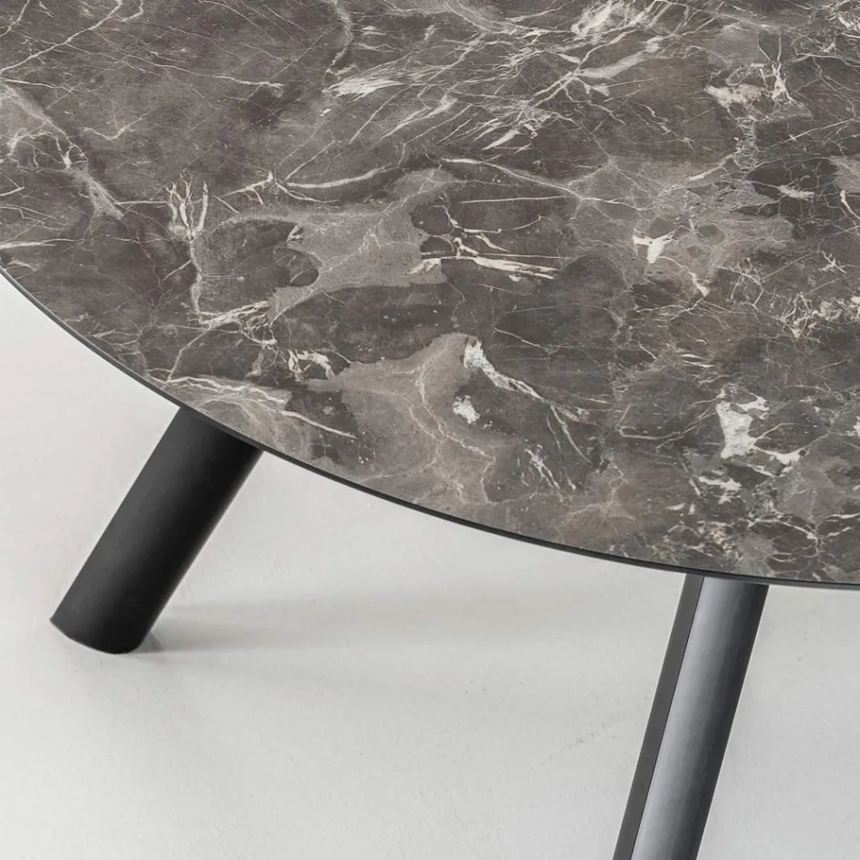 Table ronde extensible jusqu'à 170 cm en stratifié HPL - Convivio Viadurini