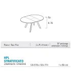 Table ronde extensible jusqu'à 170 cm en stratifié HPL - Convivio Viadurini