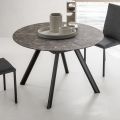 Table ronde extensible jusqu'à 170 cm en stratifié HPL - Convivio