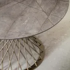 Table ronde extensible jusqu'à 170 cm en métal et HPL - Sorriso Viadurini