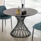Table ronde extensible jusqu'à 170 cm en métal et HPL - Sorriso Viadurini