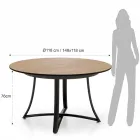 Table ronde extensible avec plateau en MDF recouvert de stratifié - Pouilles Viadurini