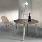 Table ronde extensible en placage de noyer Canaletto - Tonico Viadurini