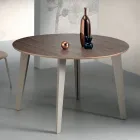 Table ronde extensible en placage de noyer Canaletto - Tonico Viadurini