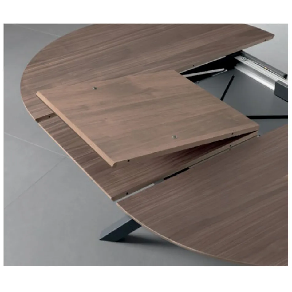 Table ronde extensible en placage bois - Tonico Viadurini
