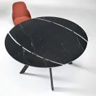 Table ronde extensible en pierre frittée effet marbre - Portique Viadurini