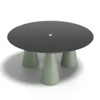 Table ronde d'extérieur et d'intérieur en deux tailles, en stratifié haute pression (HPL), fabriquée en Italie - Velario Viadurini