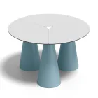 Table ronde d'extérieur et d'intérieur en deux tailles, en stratifié haute pression (HPL), fabriquée en Italie - Velario Viadurini