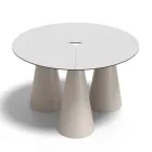 Table ronde d'extérieur et d'intérieur en deux tailles, en stratifié haute pression (HPL), fabriquée en Italie - Velario Viadurini