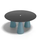 Table ronde d'extérieur et d'intérieur en deux tailles, en stratifié haute pression (HPL), fabriquée en Italie - Velario Viadurini
