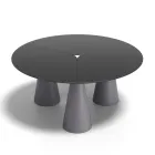 Table ronde d'extérieur et d'intérieur en deux tailles, en stratifié haute pression (HPL), fabriquée en Italie - Velario Viadurini