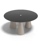 Table ronde d'extérieur et d'intérieur en deux tailles, en stratifié haute pression (HPL), fabriquée en Italie - Velario Viadurini