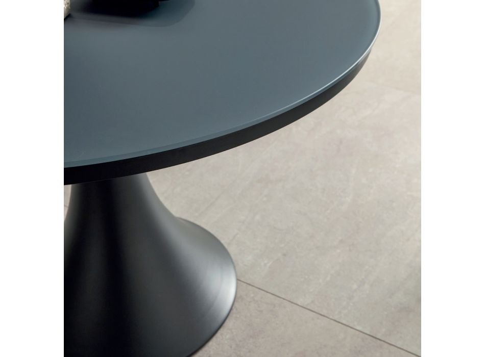 Table d'extérieur ronde en aluminium thermolaqué et verre - Arcade Viadurini