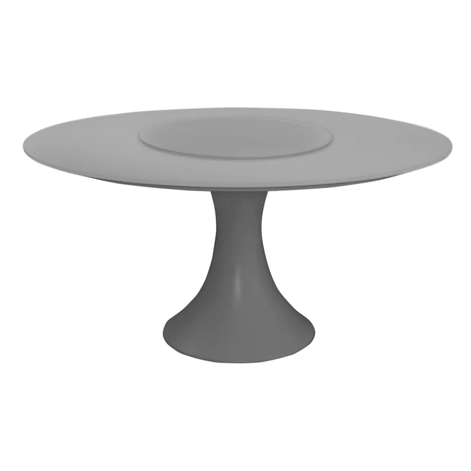 Table d'extérieur ronde en aluminium thermolaqué et verre - Arcade Viadurini