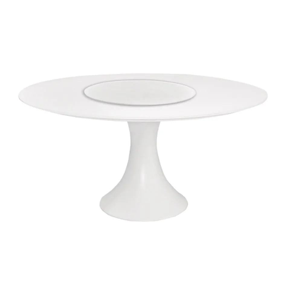 Table d'extérieur ronde en aluminium thermolaqué et verre - Arcade Viadurini