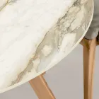 Table ronde d'extérieur en céramique Calacatta Hermitage Made in Italy - Pegaso Viadurini