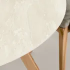 Table d'extérieur ronde en céramique Chianca d'Ostuni Made in Italy - Pegaso Viadurini