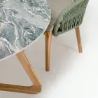 Table d'extérieur ronde en céramique emblématique Ciprus fabriquée en Italie - Pegaso Viadurini