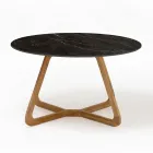 Table d'extérieur ronde en céramique Marquinia noire fabriquée en Italie - Pegaso Viadurini