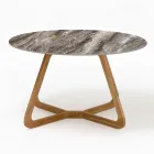 Table d'extérieur ronde en céramique Orobico Luxe fabriquée en Italie - Pegaso Viadurini